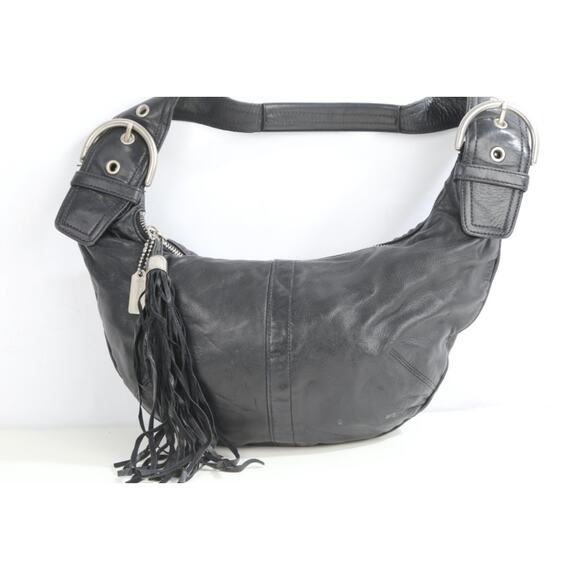 Vintage Coach Black Nappa Leather Ergo Slouch Hobo Bag 3669 Tortilla Tort Tassel - Picture 7 of 16